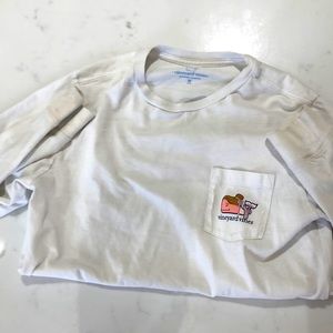 Vineyard vines ballerina whale. Kids medium 12-14 white and pink shirt